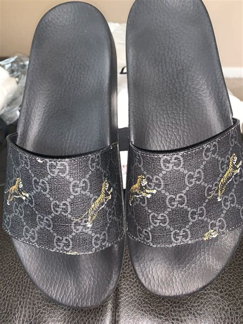 gucci fake crystal.slides.womens size.10|are gucci slides genuine.